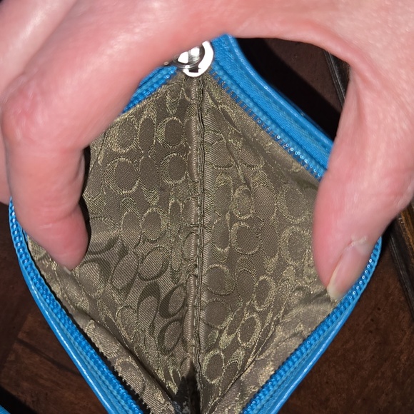 Coach Blue Leather Wristlet - Picture 5 of 5